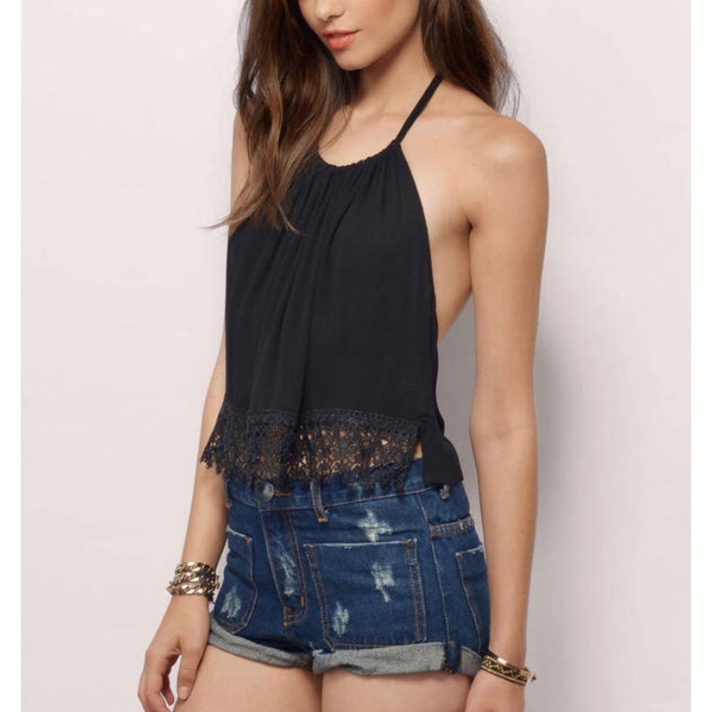 Tobi crotchet trim halter